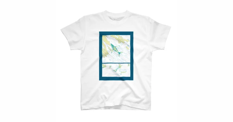 SUZURI オリジナルTシャツ「ネコとクジラ」