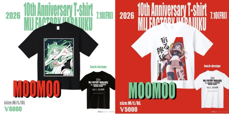 【moomoo】MIJ FACTORY HARAJUKU 10周年記念Tシャツ