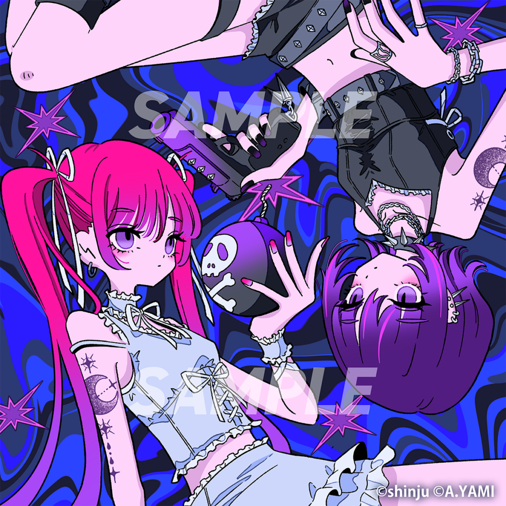 shinju「ラブ・ボム feat.nakotanmaru」「ラブ・ボム (shinju soro ver.)」ジャケット・MVイラスト制作