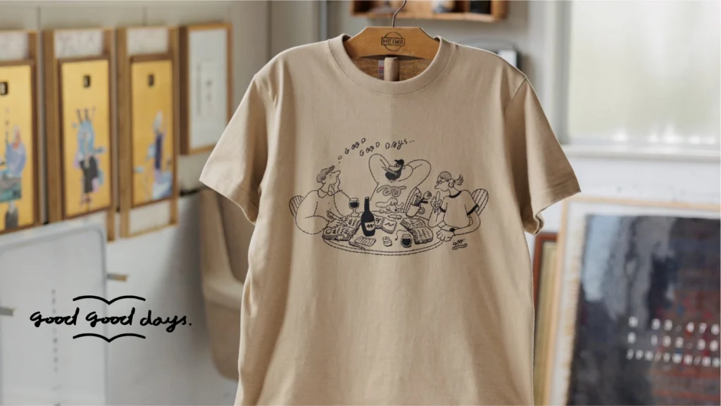 good good days 「書く」って自由なんだTシャツ イラスト