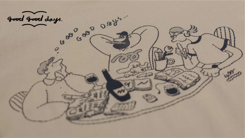 good good days 「書く」って自由なんだTシャツ イラスト